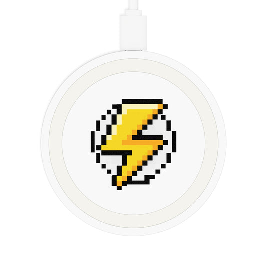 Pixel Lightning Wireless Charging Pad, Gamer Charging Station, Retro Gaming Gadget, Phone Charger, Unique Tech Gift