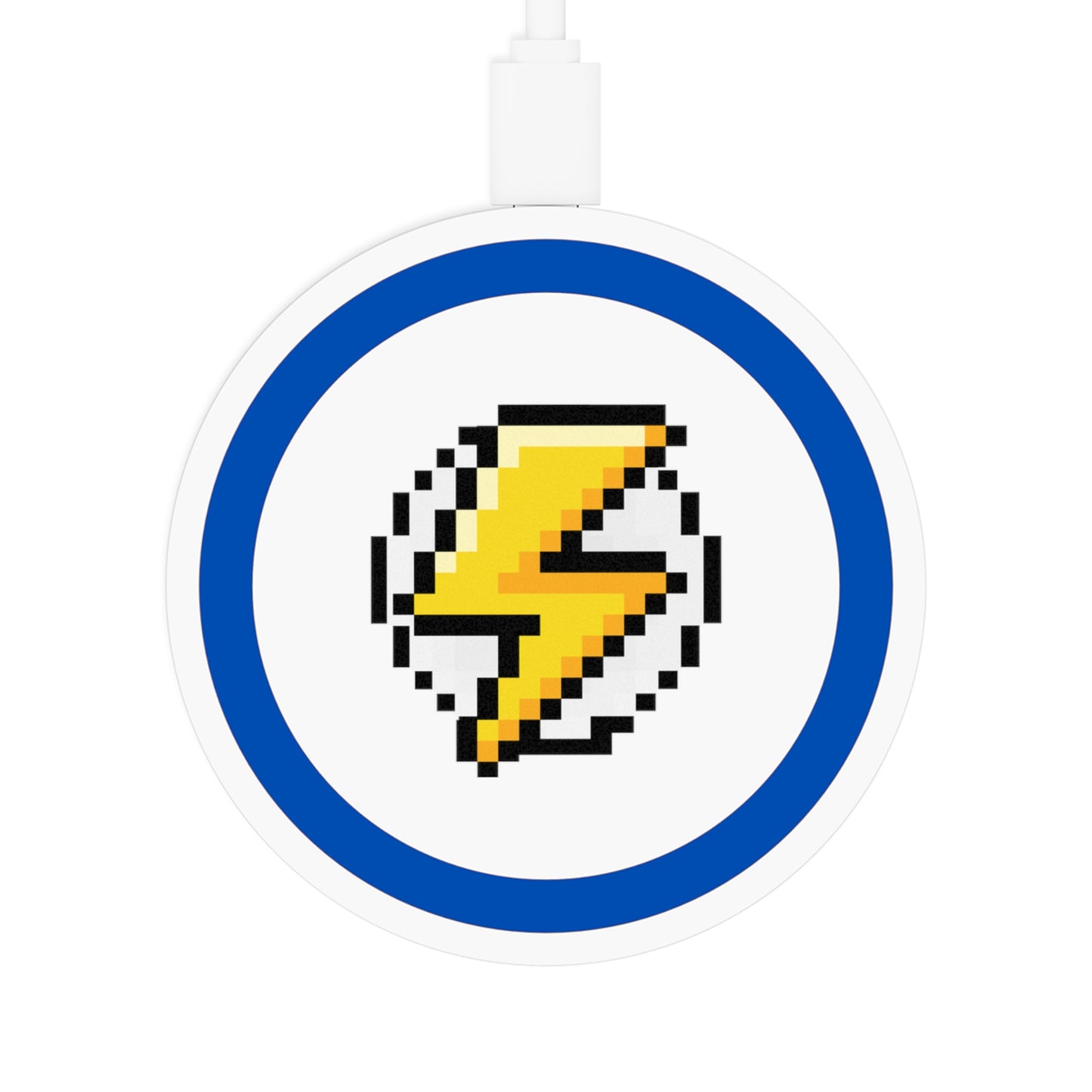 Pixel Lightning Wireless Charging Pad, Gamer Charging Station, Retro Gaming Gadget, Phone Charger, Unique Tech Gift