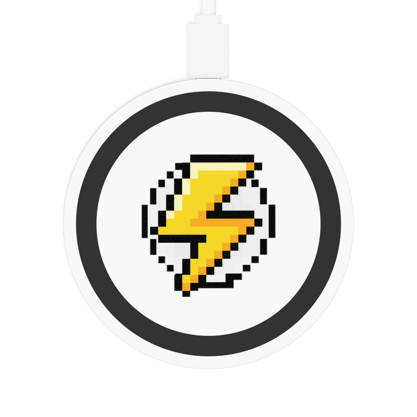 Pixel Lightning Wireless Charging Pad, Gamer Charging Station, Retro Gaming Gadget, Phone Charger, Unique Tech Gift