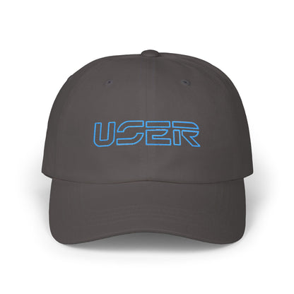 User Retro Tech Dad Cap — Embroidered Vintage Circuit Logo Baseball Hat
