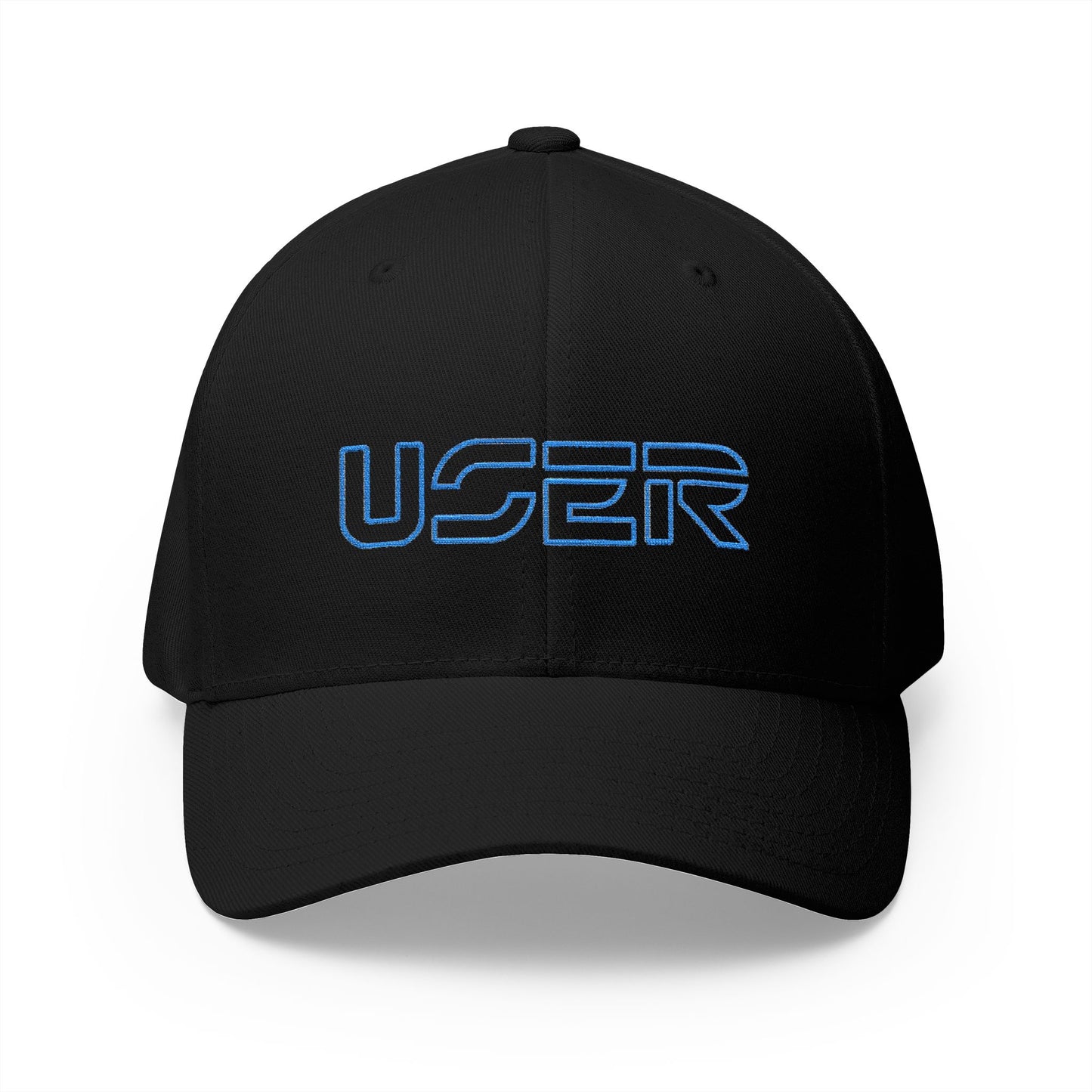 USER Embroidered Fitted Cap — Retro Tech Logo Hat