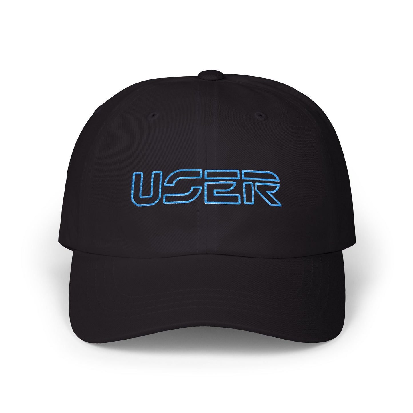 User Retro Tech Dad Cap — Embroidered Vintage Circuit Logo Baseball Hat