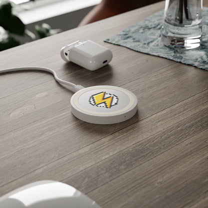 Pixel Lightning Wireless Charging Pad, Gamer Charging Station, Retro Gaming Gadget, Phone Charger, Unique Tech Gift