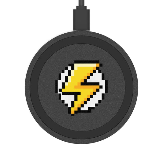 Pixel Lightning Wireless Charging Pad, Gamer Charging Station, Retro Gaming Gadget, Phone Charger, Unique Tech Gift