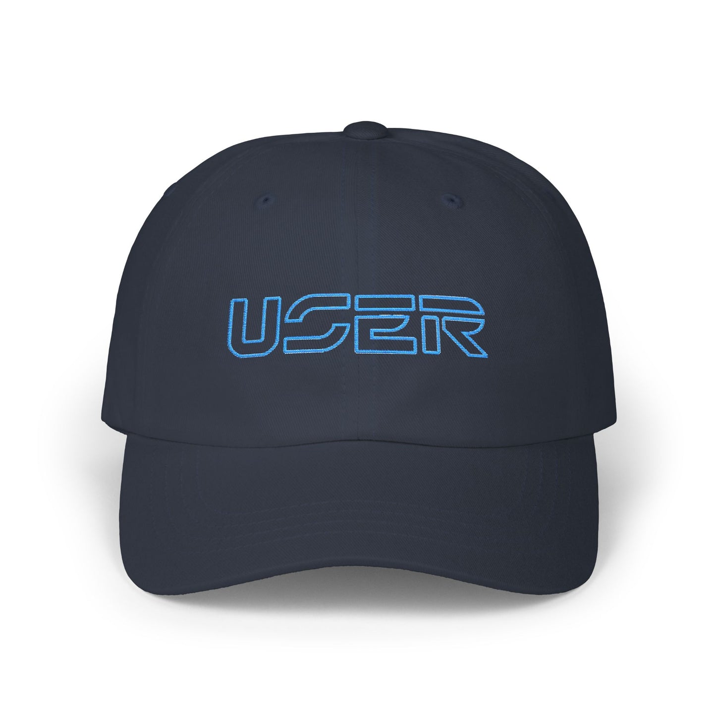 User Retro Tech Dad Cap — Embroidered Vintage Circuit Logo Baseball Hat